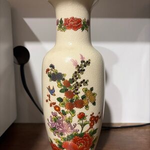 Vintage Yamato Handcrafted Porcelain Vase with Floral Design